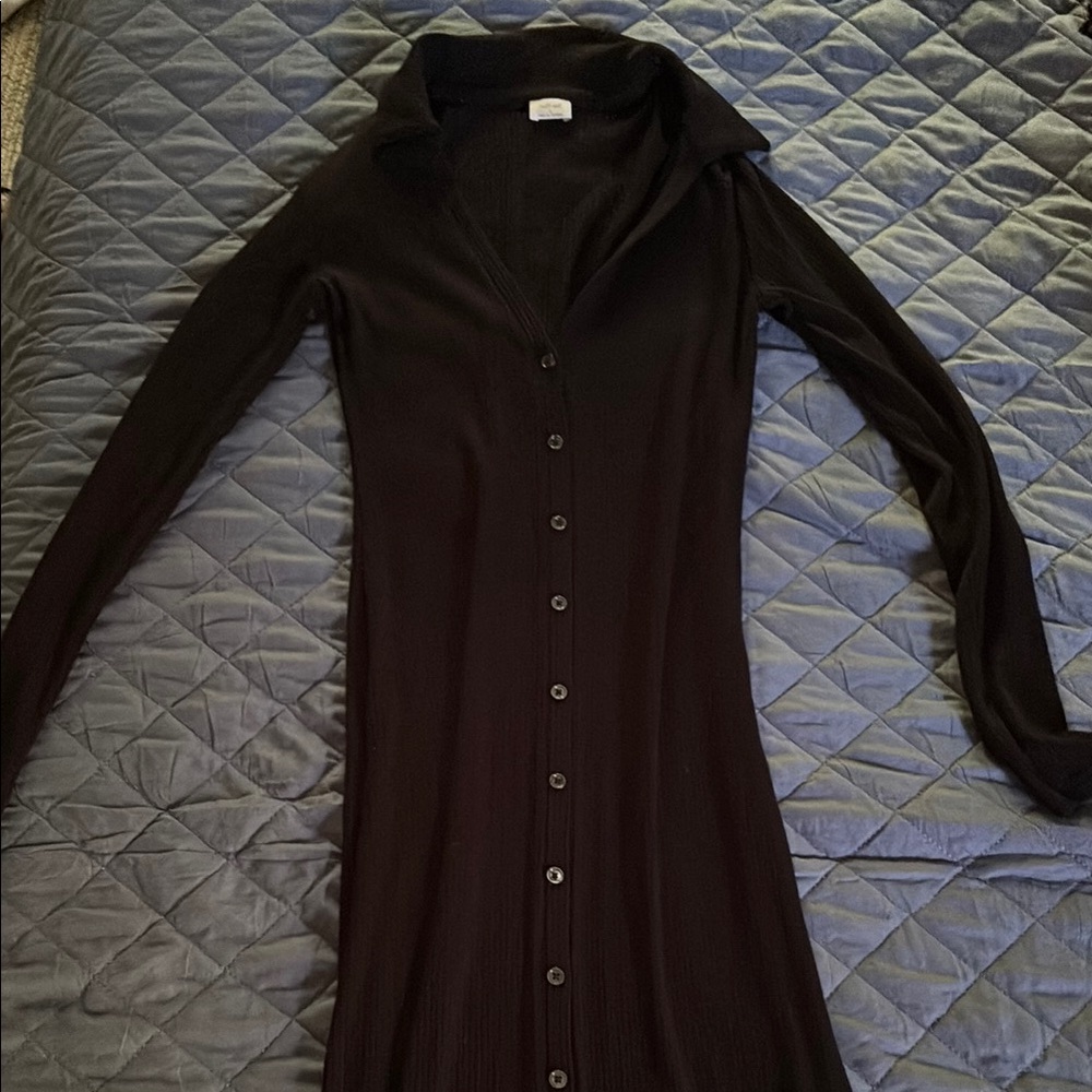 Aritzia Wilfred Black Button-Up Dress
